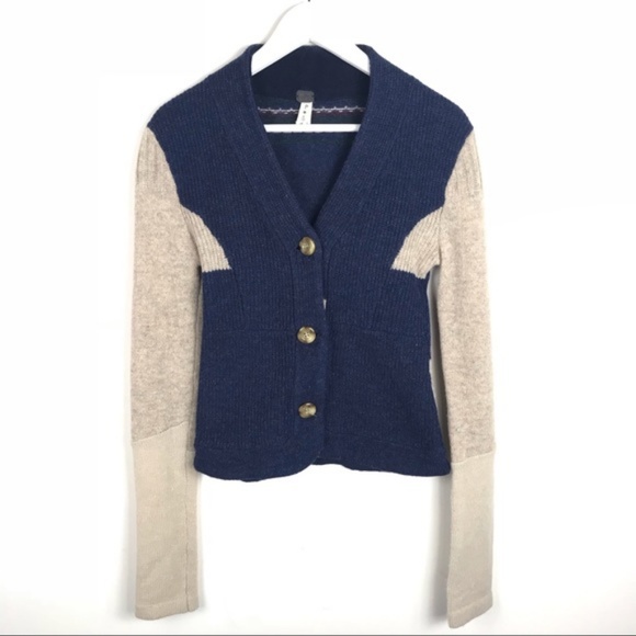 Free People Sweaters - Free People Wool Navy Cardigan Sweater